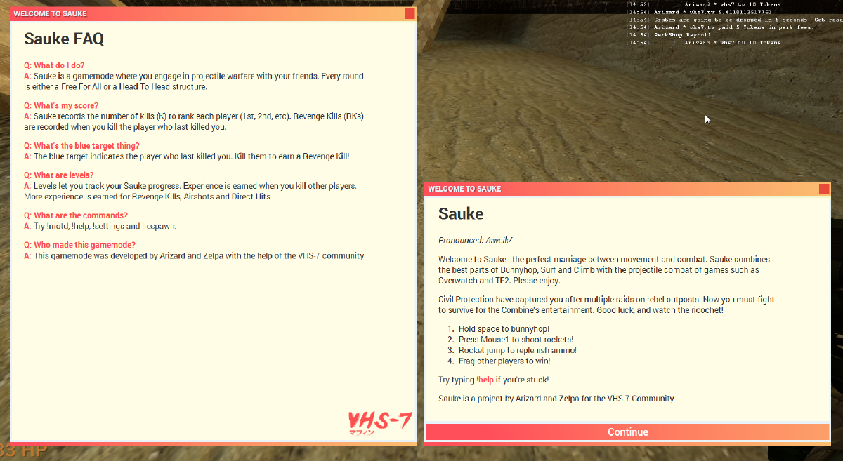 Sauke FAQ and welcome pane