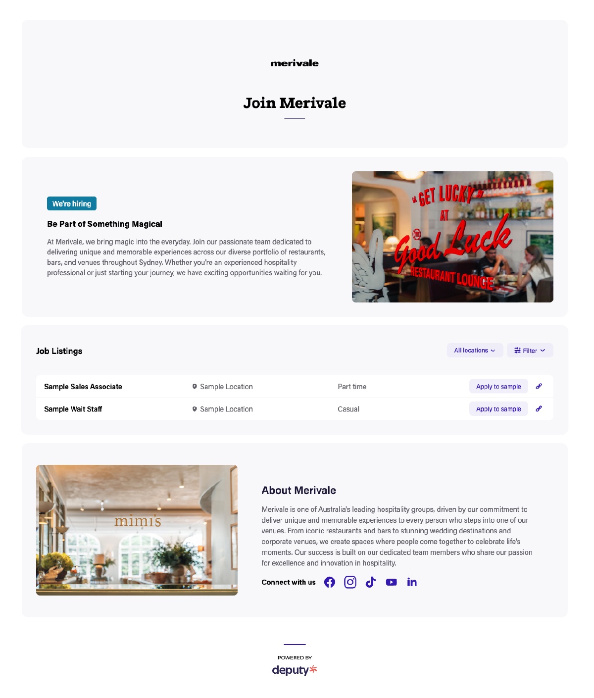 Merivale’s auto-generated careers page.